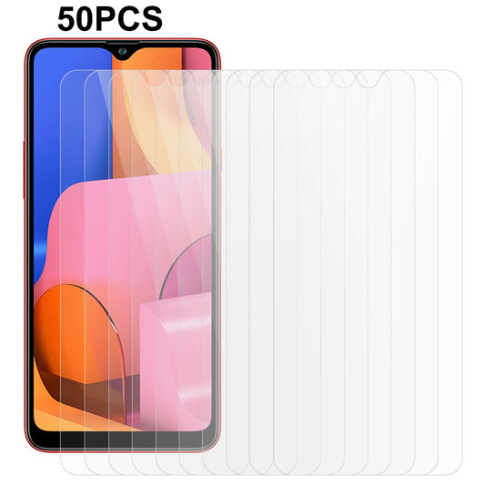 50Pcs / Set For Samsung Galaxy A20s Anti-explosion Screen Protector 2.5D 0.3mm Phone Tempered Glass Screen Film