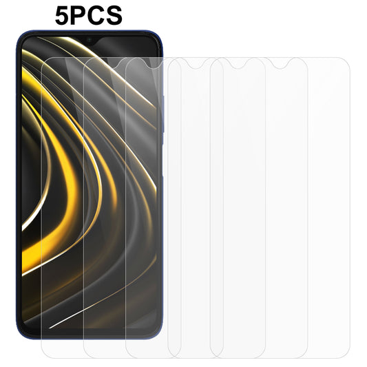 5Pcs / Set Screen Protector for Xiaomi Poco M3 / Redmi 9T / 9 Power / Note 9 4G (Qualcomm Snapdragon 662) 2.5D 0.3mm Tempered Glass Film