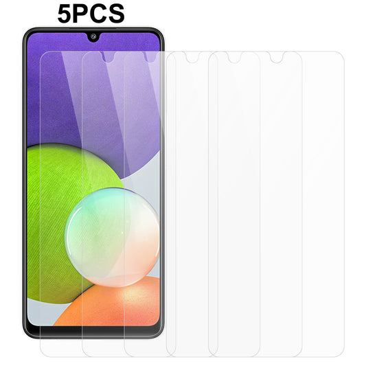 5Pcs / Set for Samsung Galaxy A22 4G (EU Version) Phone Screen Protector Anti-explosion 2.5D 0.3mm Tempered Glass Film