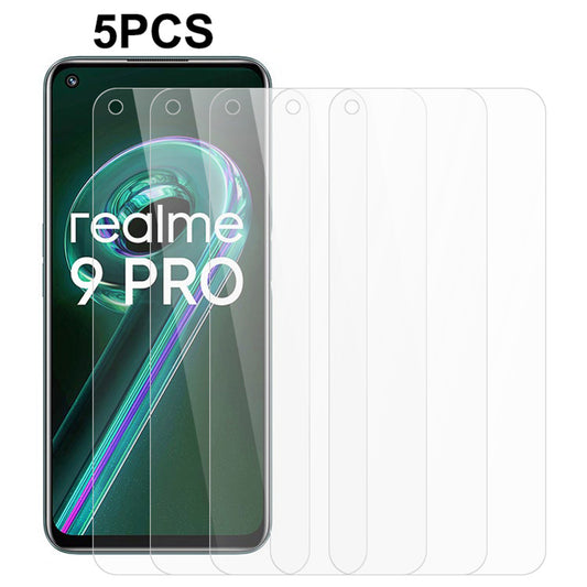 5Pcs / Set For Realme 9 Pro 5G / 9 5G / V25 / OnePlus Nord CE 2 Lite 5G Screen Protector 2.5D Arc Edge 0.3mm HD Cell Phone Tempered Glass Screen Film