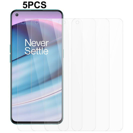 5Pcs / Set 0.3mm Tempered Glass Screen Film for OnePlus Nord CE 5G , 2.5D Arc Edge HD Phone Screen Protector