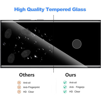 For Samsung Galaxy S23 Ultra Full Screen Protector 3D Curved Side Glue Anti-scratch Tempered Glass Film with Lens Film
