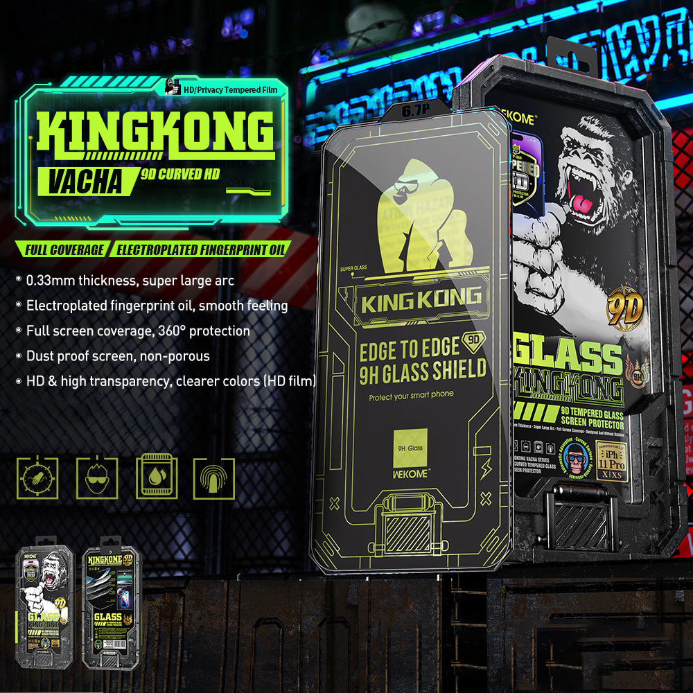 WEKOME King Kong Vacha Series For iPhone 13 / 13 Pro / 14 9D Curved High Aluminum-silicon Glass Screen Protector Ultra Clear Protective Film