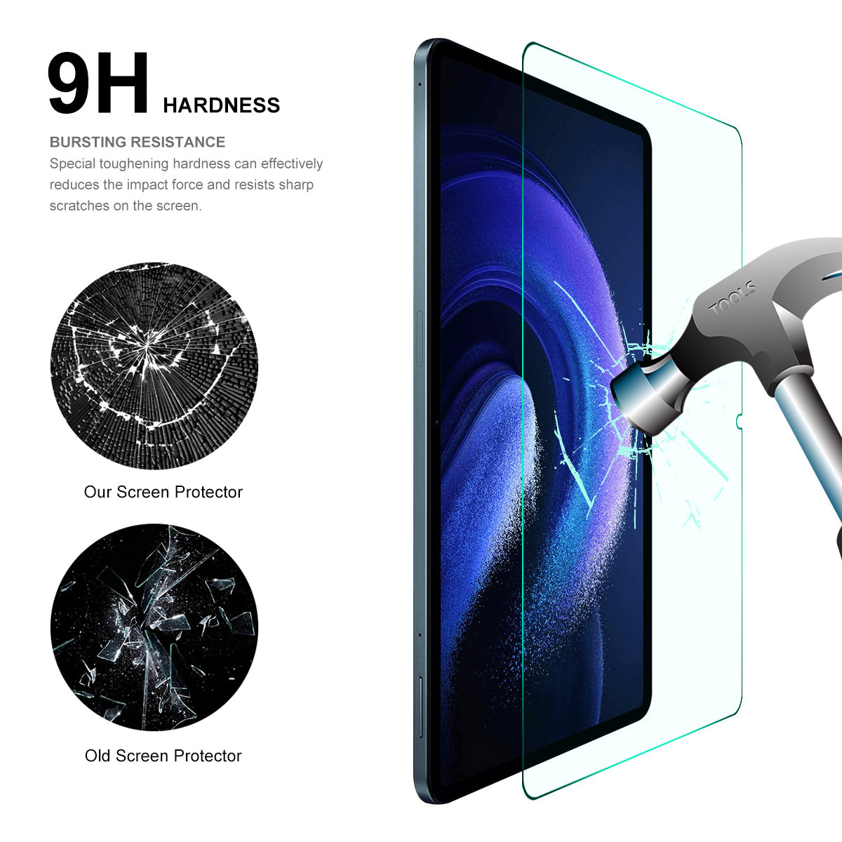 ENKAY HAT PRINCE 2Pcs For Xiaomi Pad 6 / 6 Pro Tempered Glass Screen Protector 0.33mm 9H 2.5D Arc Edge Ultra Clear Screen Film