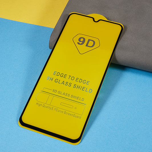 For Xiaomi Poco C55 4G Silk Printing 9D Tempered Glass Film Side Glue Full Coverage Phone Screen Protector