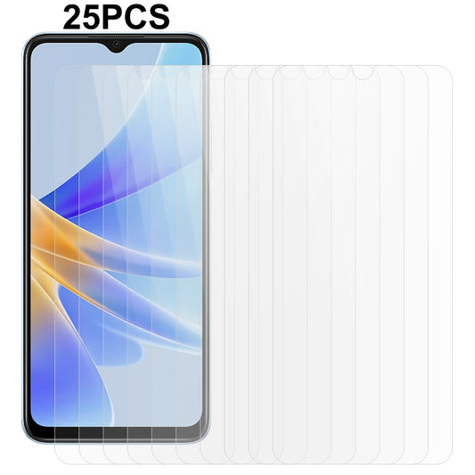 25PCS Tempered Glass Screen Protector for Oppo A17 4G , Full Glue Ultra Clear Phone Screen Film