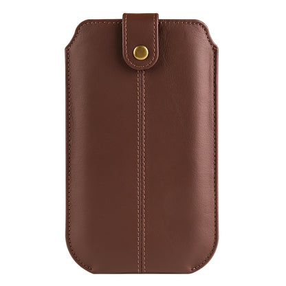 Genuine Cow Leather Belt Case for Universal 6.1-inch Phone Card Holder Cell Phone Holster Pouch with Belt Clip
