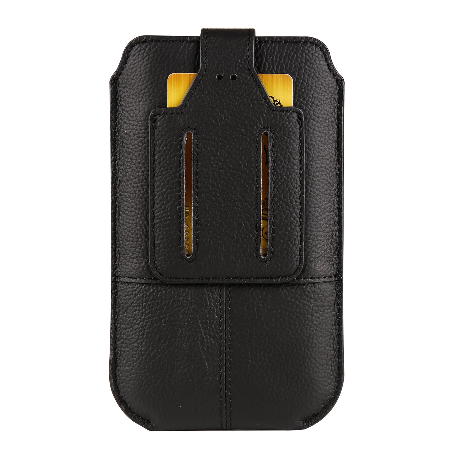 Genuine Cow Leather Belt Case for Universal 6.1-inch Phone Card Holder Cell Phone Holster Pouch with Belt Clip