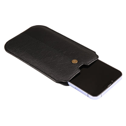 Genuine Cow Leather Belt Case for Universal 6.1-inch Phone Card Holder Cell Phone Holster Pouch with Belt Clip