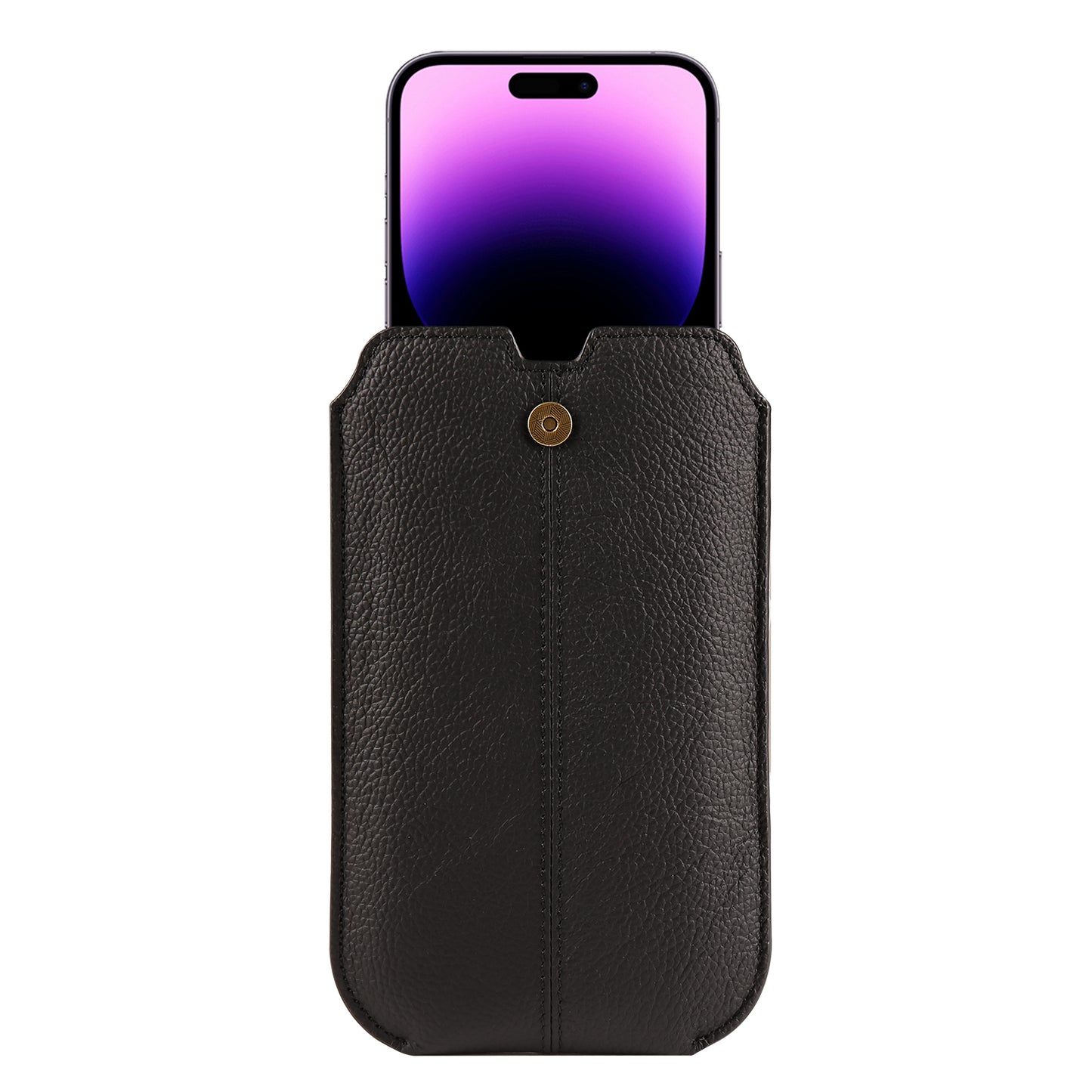 Genuine Cow Leather Belt Case for Universal 6.1-inch Phone Card Holder Cell Phone Holster Pouch with Belt Clip