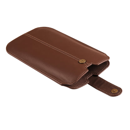 Genuine Cow Leather Cell Phone Case for 6.7-inch Phone ID Card Belt Holder Pouch Cover