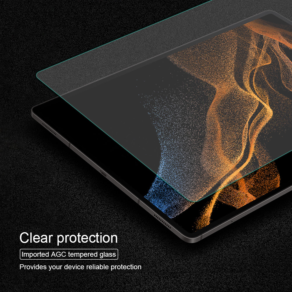 NILLKIN Amazing H+ Series For Samsung Galaxy Tab S9 Ultra / S8 Ultra AGC Glass Screen Protector Film Full Cover Anti-Scratch Tablet Film