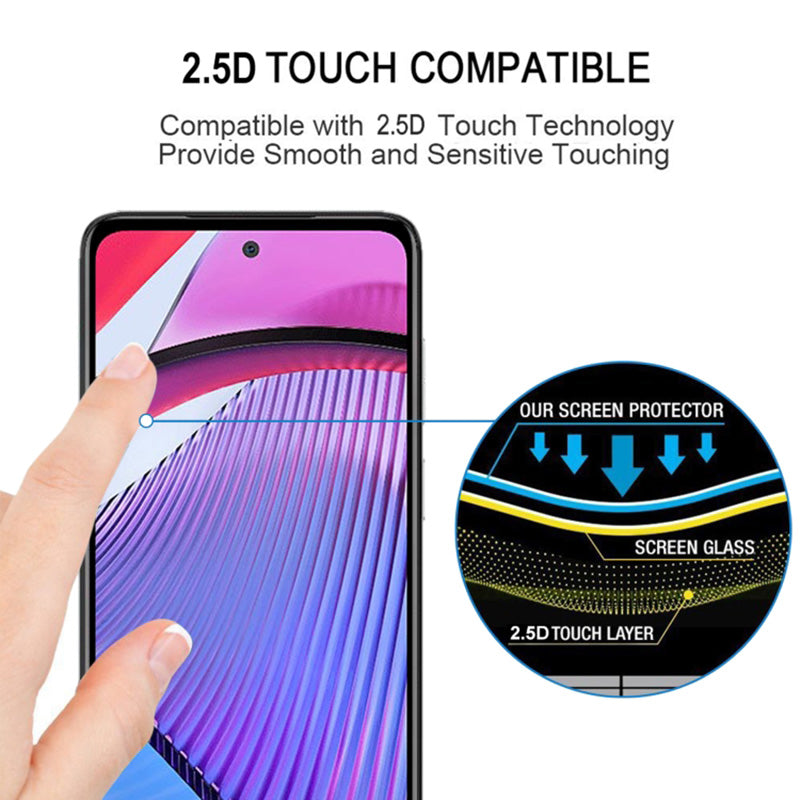 For Moto G Power 5G Tempered Glass Screen Protector Silk Printing Full Glue Full Cover Film