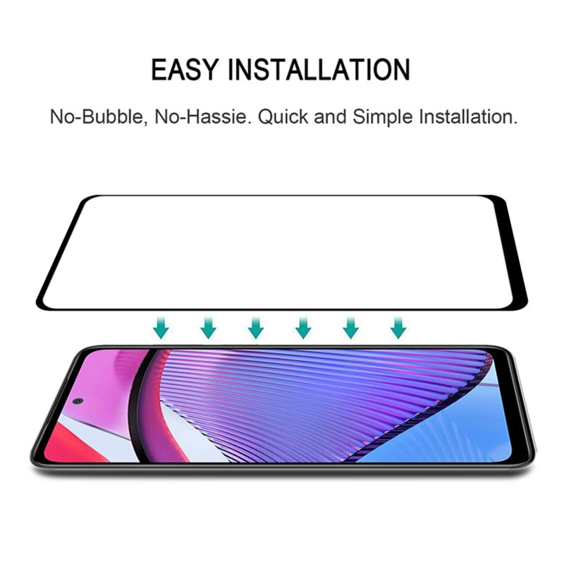 For Moto G Power 5G Tempered Glass Screen Protector Silk Printing Full Glue Full Cover Film