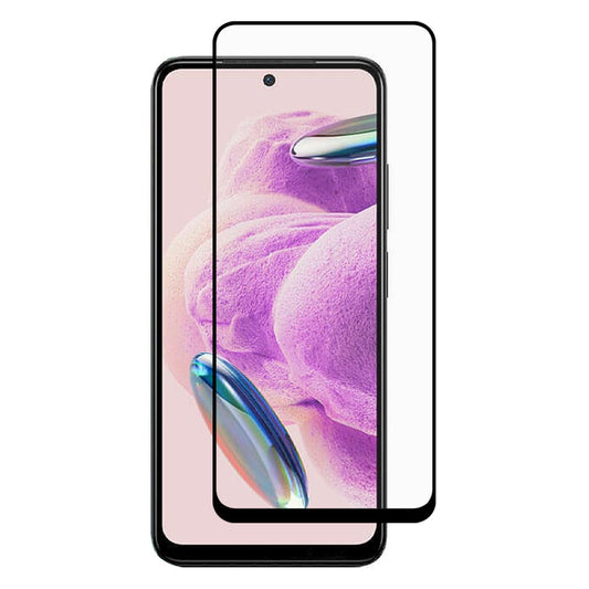 For Xiaomi Redmi Note 12S 4G Silk Printing Phone Full Screen Protector Black Edge Full Glue Tempered Glass Film