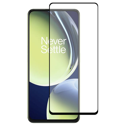 For OnePlus Nord CE 3 Lite 5G / Nord N30 5G Silk Printing Tempered Glass Film Full Glue Full Coverage Phone Screen Protector
