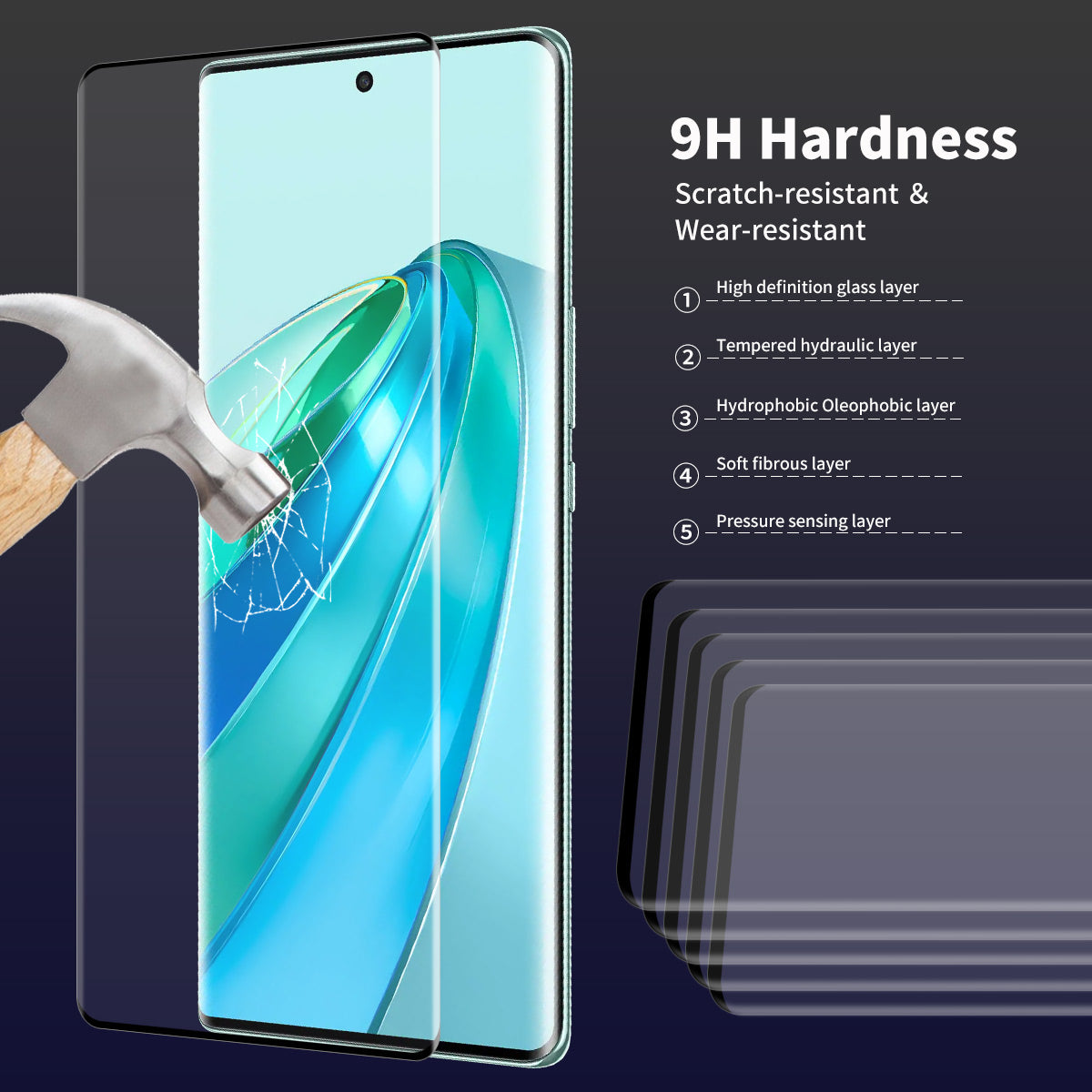 ENKAY HAT PRINCE For Honor X9a 5G / X40 5G / Magic5 Lite 5G 3D Curved Full Screen Protector Side Glue Tempered Glass Film