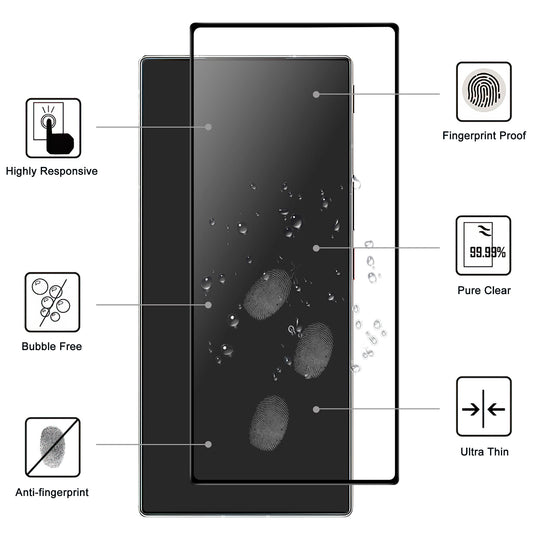 For ZTE nubia Z50 Ultra Full Glue Full Screen Protector Anti-explosion Black Edge AGC Glass Phone Film