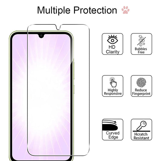 2Pcs For Samsung Galaxy A54 4G Screen Protector + Camera Lens Protector HD Clear Tempered Glass Film Lens Film