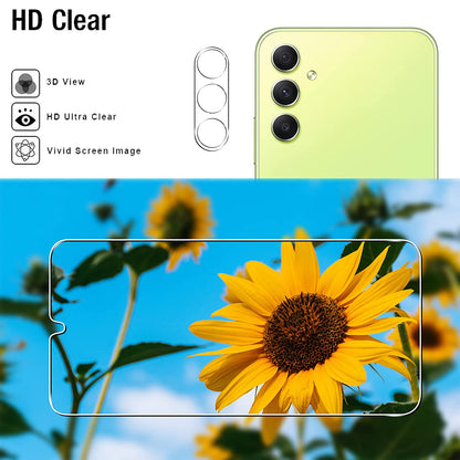 2Pcs For Samsung Galaxy A54 4G Screen Protector + Camera Lens Protector HD Clear Tempered Glass Film Lens Film