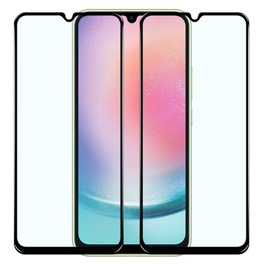 NORTHJO 2Pcs A+ For Samsung Galaxy A24 4G Silk Printing Full Screen Protector 0.3mm 2.5D High Aluminum-silicon Glass Film