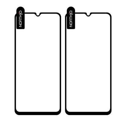NORTHJO 2Pcs A+ For Samsung Galaxy A24 4G Silk Printing Full Screen Protector 0.3mm 2.5D High Aluminum-silicon Glass Film