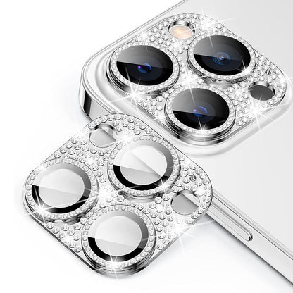 ENKAY HAT PRINCE For iPhone 12 Pro Max Rhinestone Decor Camera Lens Protector Aluminum Alloy+Tempered Glass Phone Back Lens Film