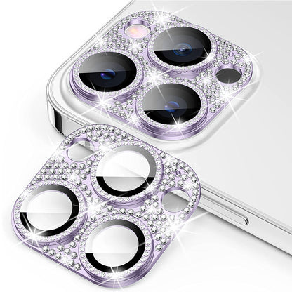 ENKAY HAT PRINCE For iPhone 12 Pro Max Rhinestone Decor Camera Lens Protector Aluminum Alloy+Tempered Glass Phone Back Lens Film