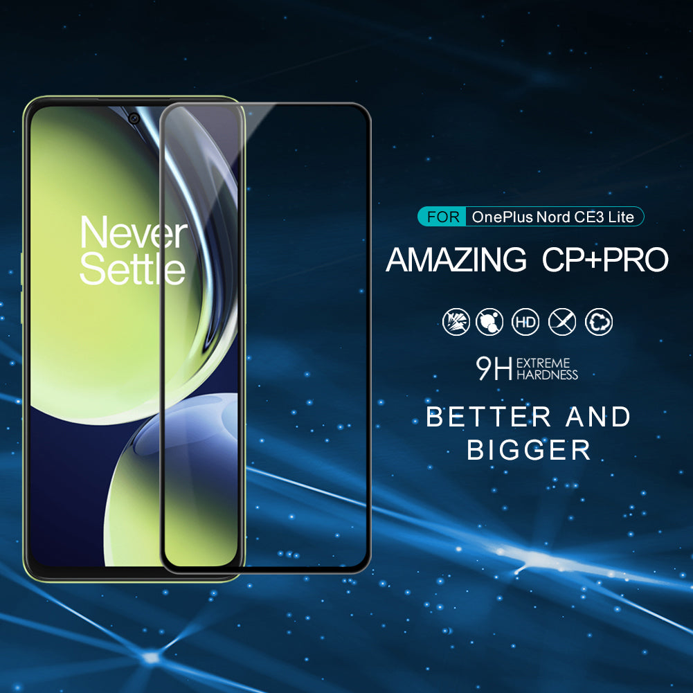 NILLKIN CP+PRO For OnePlus Nord CE 3 Lite 5G / Nord N30 5G AGC Glass Phone Full Screen Protector Anti-Explosion Ultra Clear Film