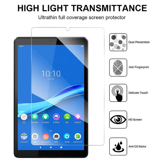 For Lenovo Tab M8 Gen 4 Tempered Glass Screen Protector Arc Edge Full Protection Clear Film