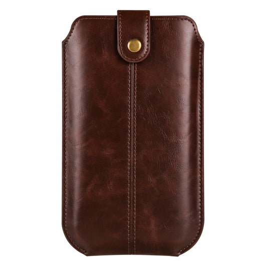 Crazy Horse Texture PU Leather Phone Belt Pouch for Cell Phones Universal Waist Phone Holster Bag with Card Layer