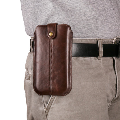 Crazy Horse Texture PU Leather Phone Belt Pouch for Cell Phones Universal Waist Phone Holster Bag with Card Layer