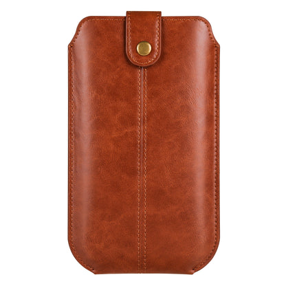 Crazy Horse Texture PU Leather Phone Belt Pouch for Cell Phones Universal Waist Phone Holster Bag with Card Layer