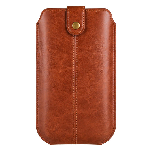 Crazy Horse Texture PU Leather Phone Belt Pouch for Cell Phones Universal Waist Phone Holster Bag with Card Layer