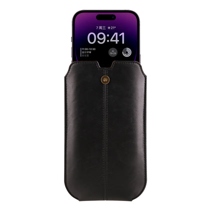 Crazy Horse Texture PU Leather Phone Belt Pouch for Cell Phones Universal Waist Phone Holster Bag with Card Layer