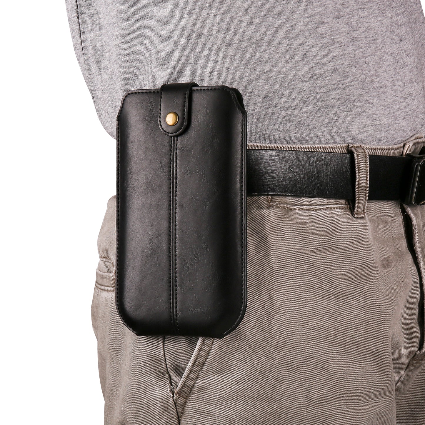 Crazy Horse Texture PU Leather Phone Belt Pouch for Cell Phones Universal Waist Phone Holster Bag with Card Layer