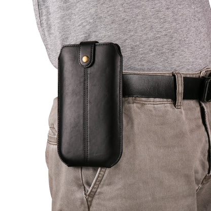 Crazy Horse Texture PU Leather Phone Belt Pouch for Cell Phones Universal Waist Phone Holster Bag with Card Layer