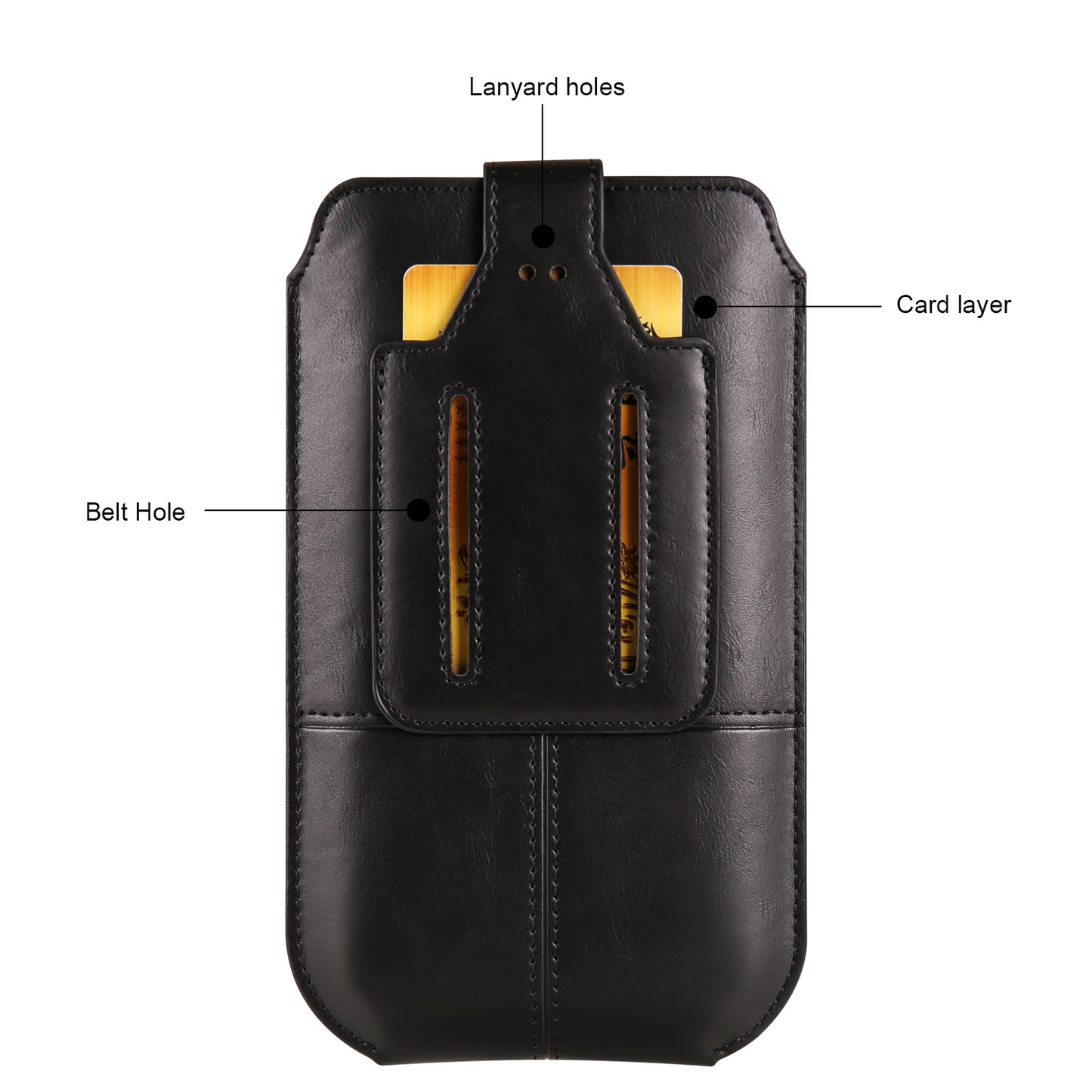 Crazy Horse Texture PU Leather Phone Belt Pouch for Cell Phones Universal Waist Phone Holster Bag with Card Layer