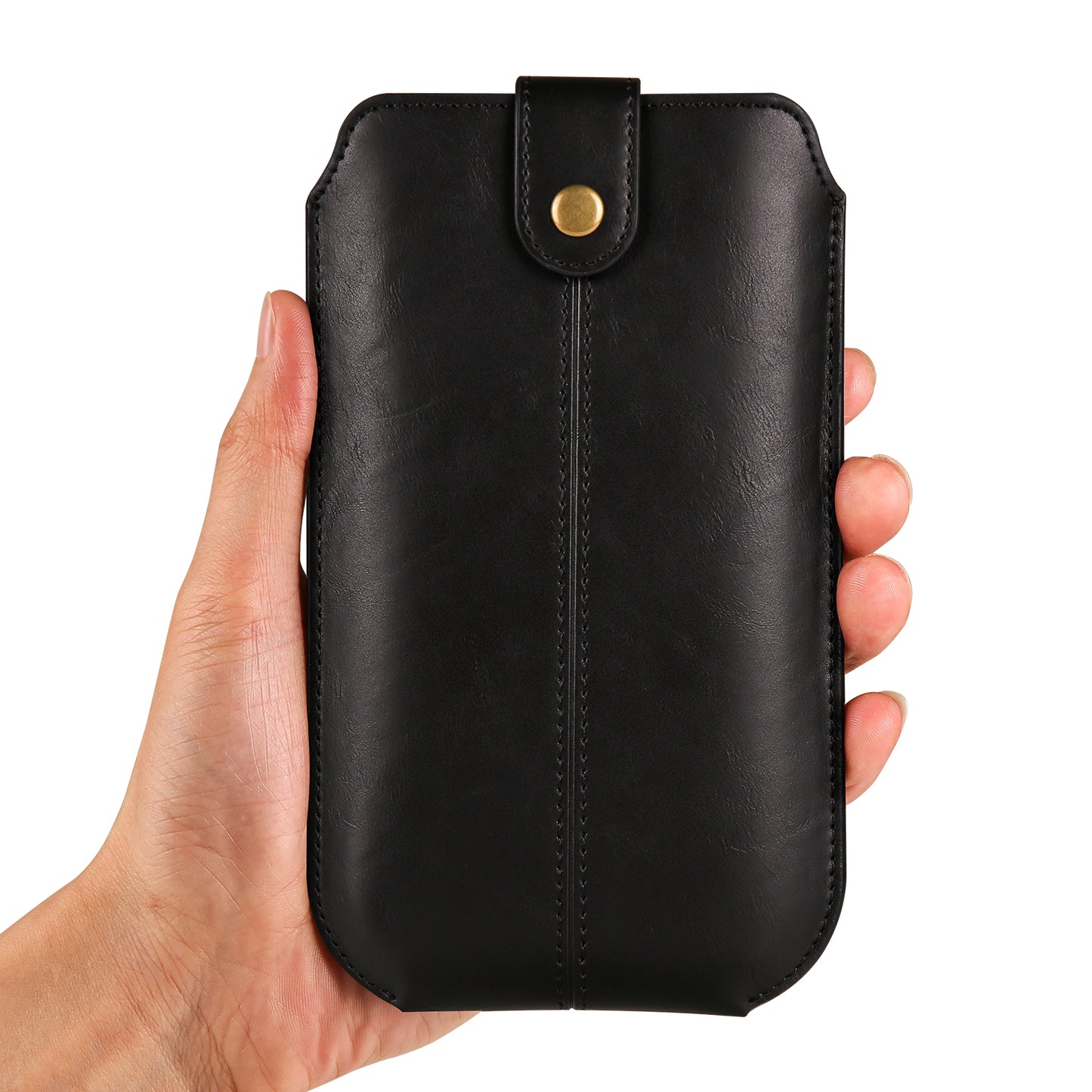Crazy Horse Texture PU Leather Phone Belt Pouch for Cell Phones Universal Waist Phone Holster Bag with Card Layer