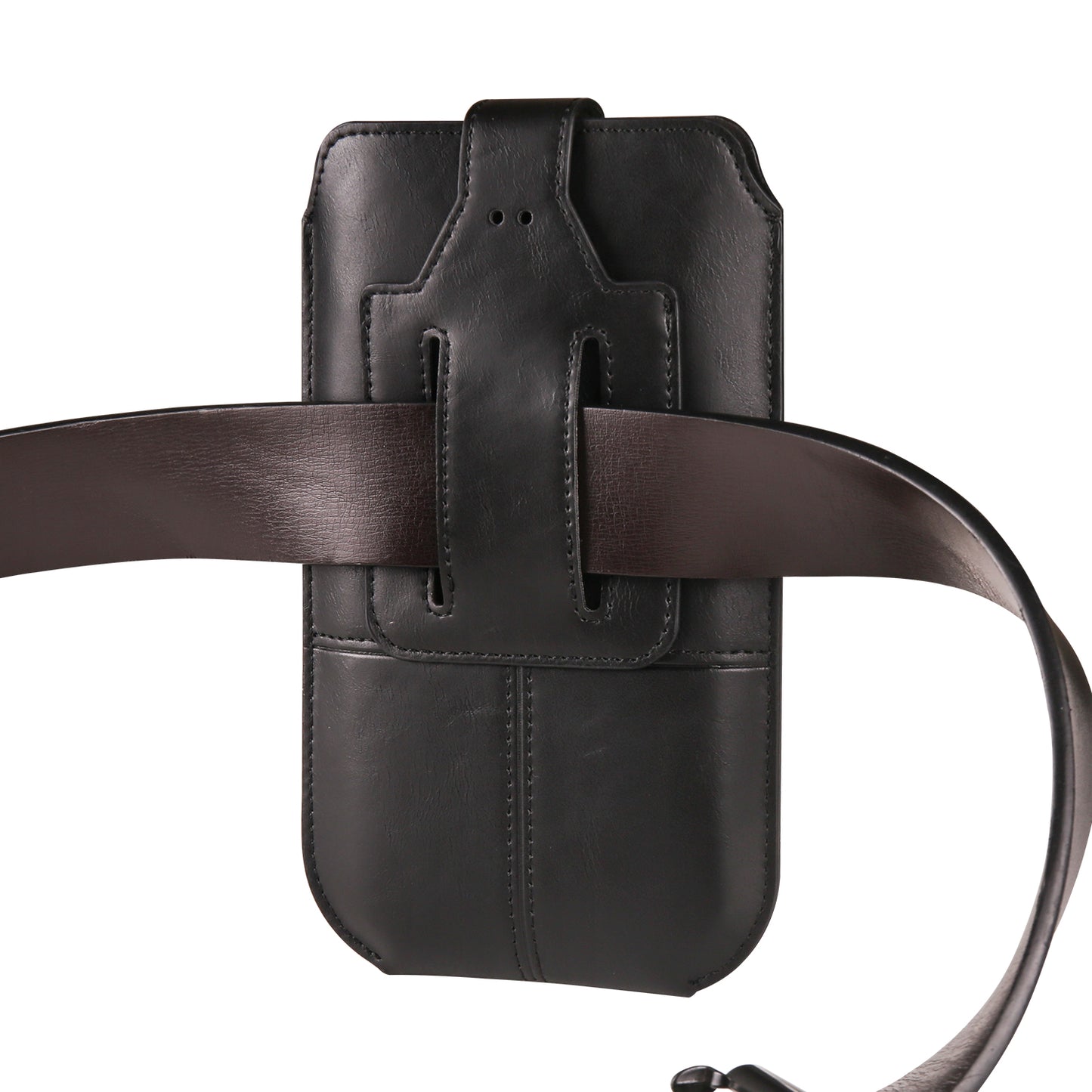 Crazy Horse Texture PU Leather Phone Belt Pouch for Cell Phones Universal Waist Phone Holster Bag with Card Layer
