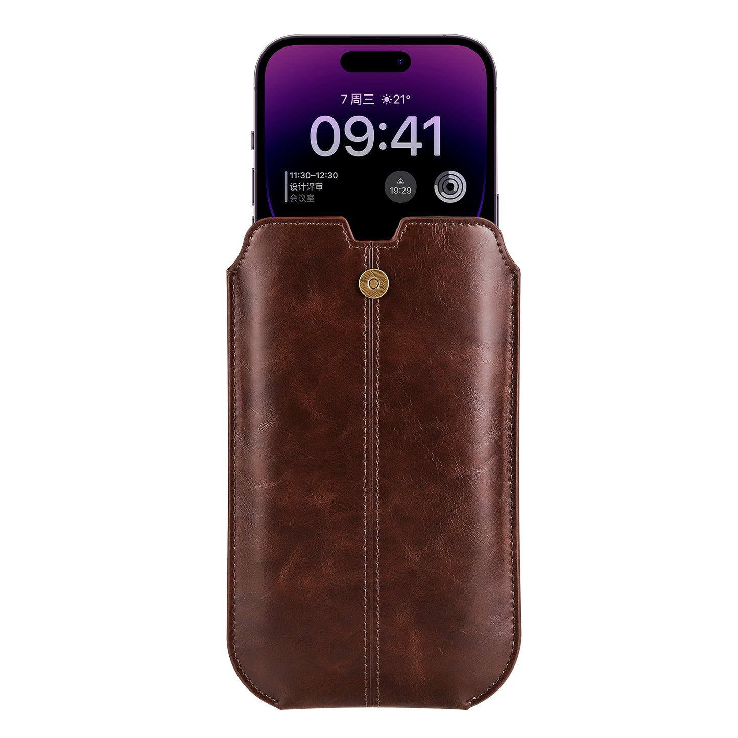 Crazy Horse Texture PU Leather Phone Belt Pouch for Cell Phones Universal Waist Phone Holster Bag with Card Layer