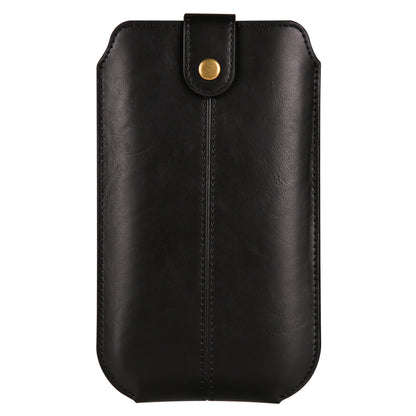Crazy Horse Texture PU Leather Phone Belt Pouch for Cell Phones Universal Waist Phone Holster Bag with Card Layer
