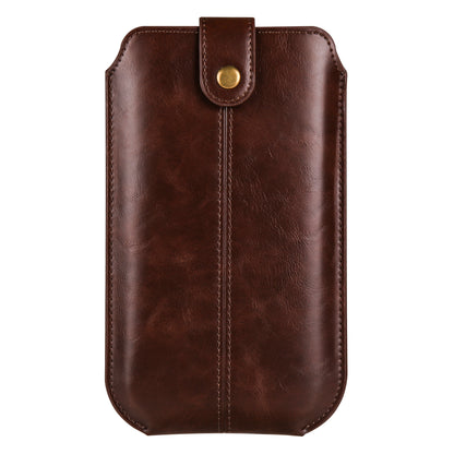 Crazy Horse Texture PU Leather Phone Belt Pouch for Cell Phones Universal Waist Phone Holster Bag with Card Layer