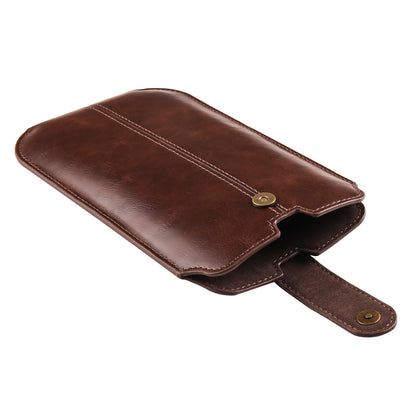 Crazy Horse Texture PU Leather Phone Belt Pouch for Cell Phones Universal Waist Phone Holster Bag with Card Layer