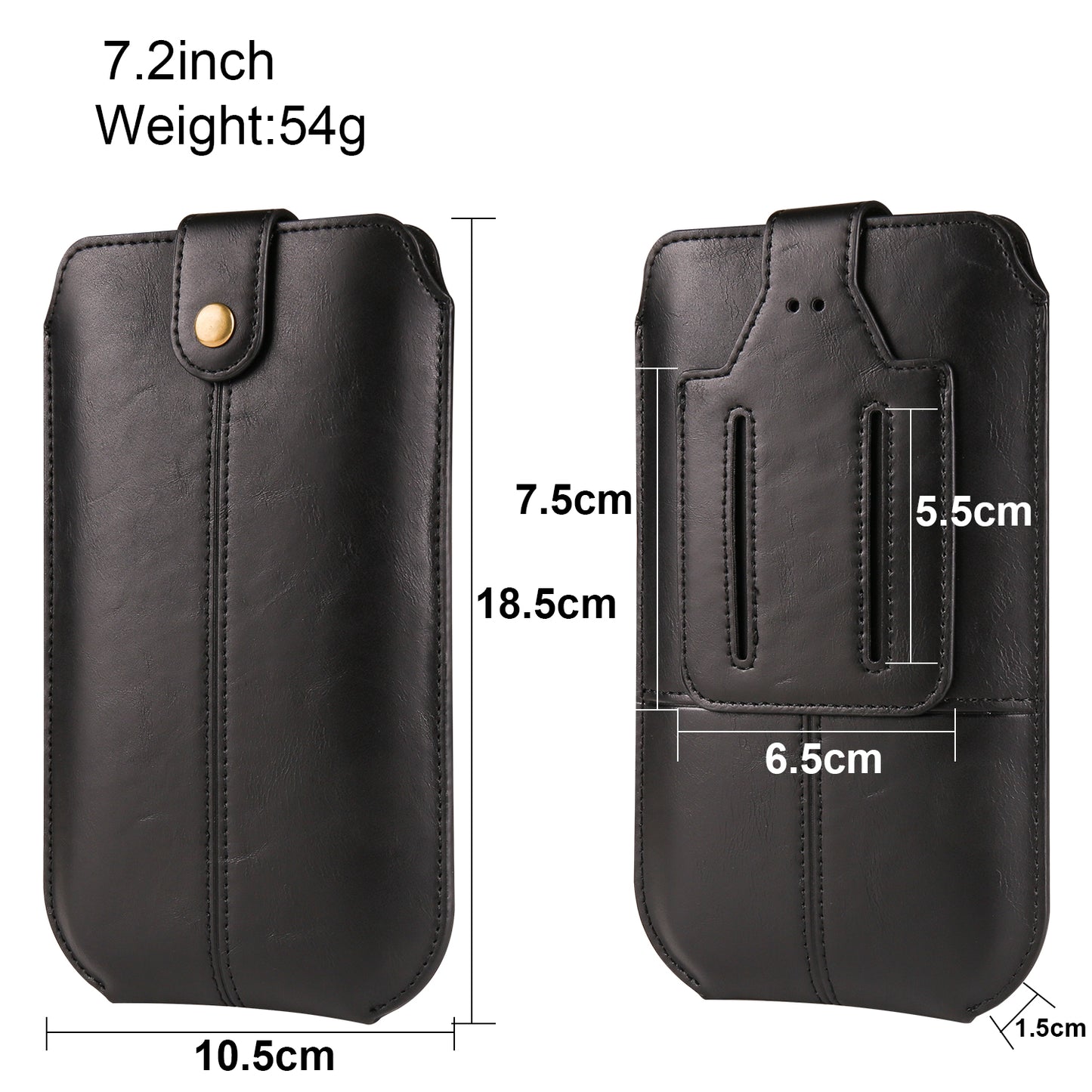 Crazy Horse Texture PU Leather Phone Belt Pouch for Cell Phones Universal Waist Phone Holster Bag with Card Layer