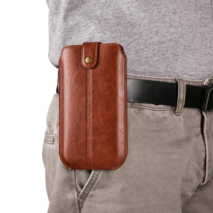 Crazy Horse Texture PU Leather Phone Belt Pouch for Cell Phones Universal Waist Phone Holster Bag with Card Layer