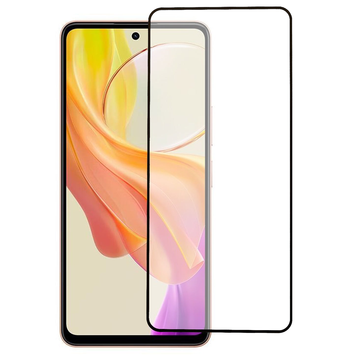 For vivo Y78 5G Full Coverage Screen Protector Silk Printing Full Glue Tempered Glass Screen Film