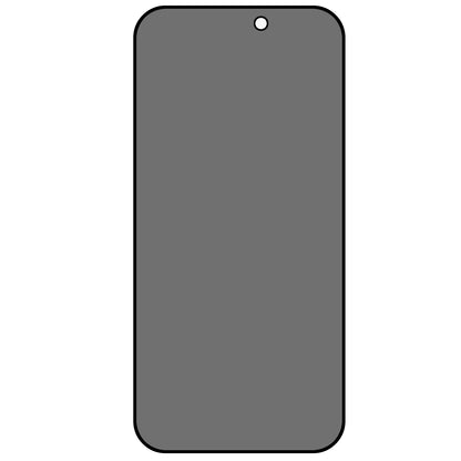 For iPhone 15 Full Coverage Anti-Spy Screen Protector Silk Printing Side Glue Tempered Glass Film