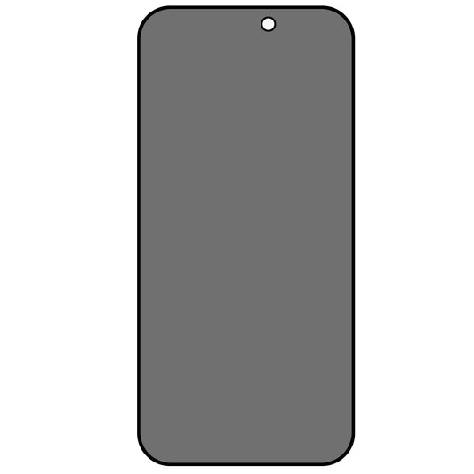 For iPhone 15 Full Coverage Anti-Spy Screen Protector Silk Printing Side Glue Tempered Glass Film