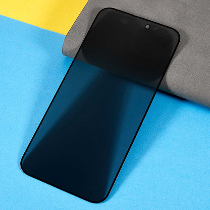 For iPhone 15 Full Coverage Anti-Spy Screen Protector Silk Printing Side Glue Tempered Glass Film